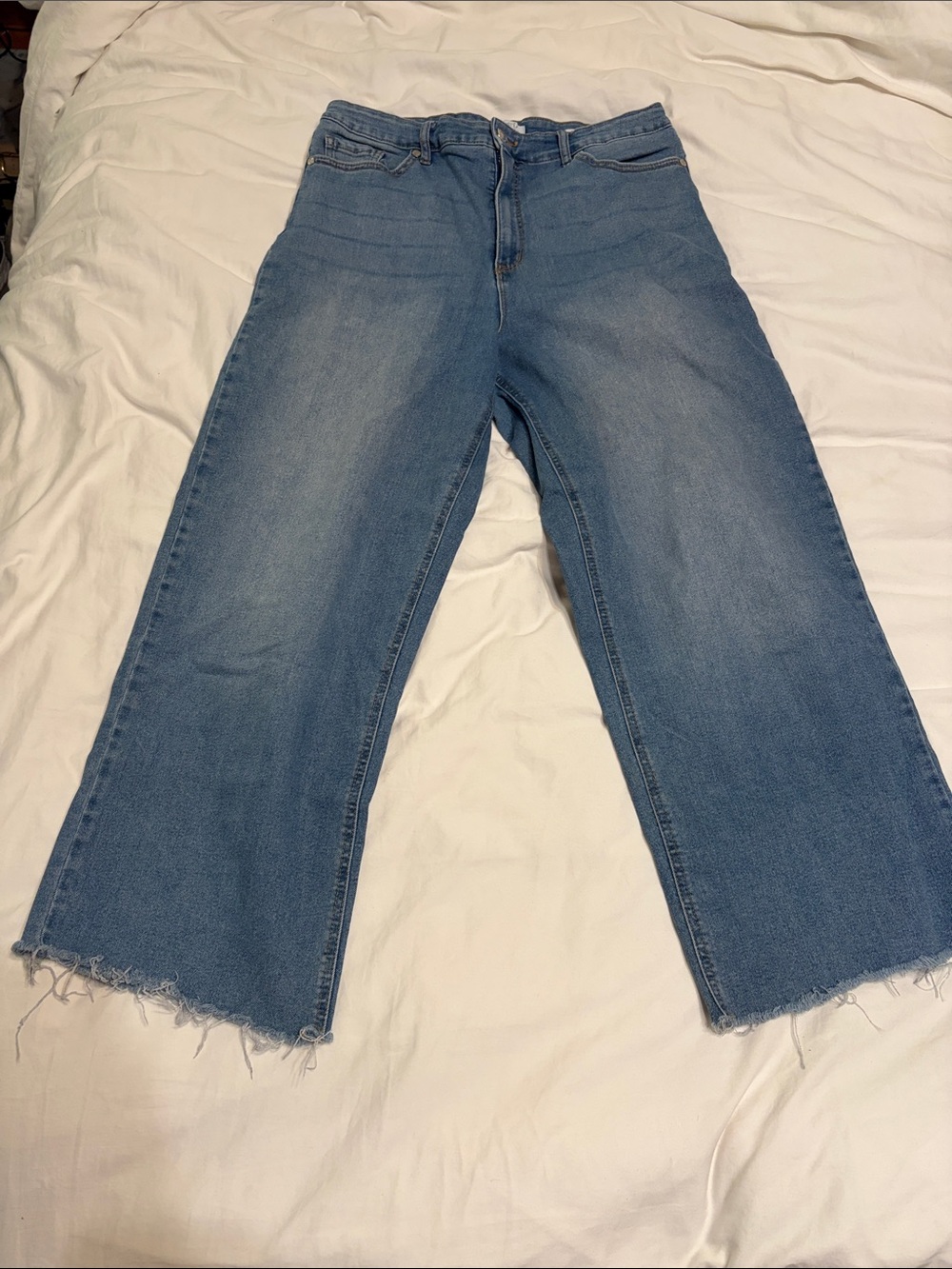 sofia by sofia vergara Light Blue Wide Leg Cropped Jeans